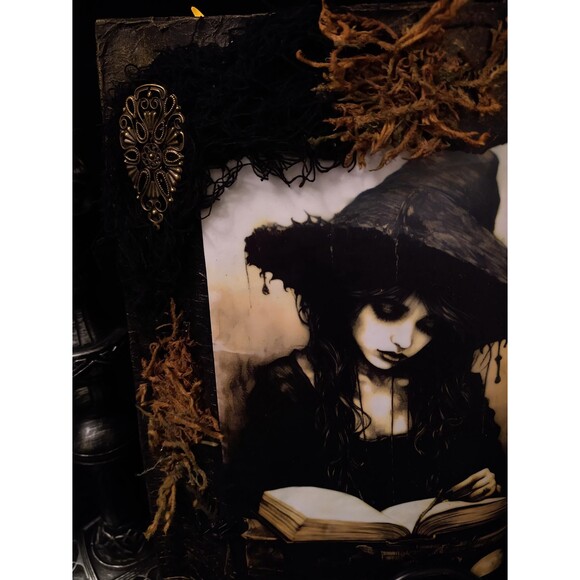 BLACK FLAME CANDLE Spell Book Halloween Spooky Witch Decor - Picture 4 of 6